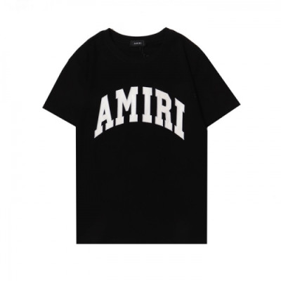 Amiri 2021 Mm/Wm Logo Cotton Short Sleeved Tshirts - 아미리 2021 남/녀 로고 코튼 반팔티 Ami0167x.Size(s - 2xl).블랙