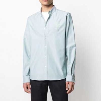 Ami Mens Logo Casual Cotton Shirts - 아미 2021 남성 로고 캐쥬얼 코튼 셔츠Ami0102x