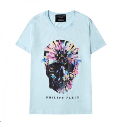 Philipp Plein Mens Logo Cotton Short Sleeved Tshirts Blue - 필립플레인 2021 남성 로고 코튼 반팔티 Phi0144x Size(s - 2xl) 블루