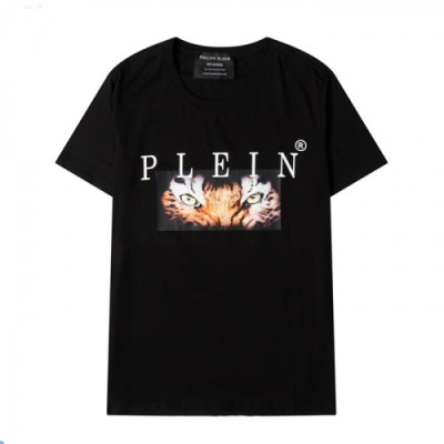 Philipp Plein Mens Short Sleeved Tshirts Black - 필립플레인 2021 남성 로고 코튼 반팔티 Phi0147x Size(s - 2xl) 블랙