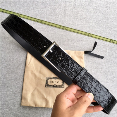 Gucci 2021 Men's Leather Belt,3.8cm,GUBT0224 - 구찌 2021 남성용 레더 벨트,3.8cm, 블랙