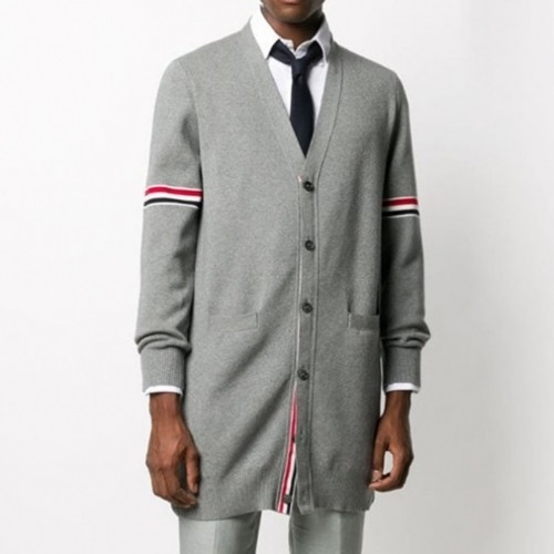 Thom Browne  Mm/Wm Strap V-neck Cardigan Gray - 톰브라운 2021 남/녀 스트랩 브이넥 가디건 Thom01363x Size(1 - 4) 그레이