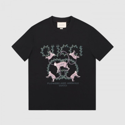 Gucci  Mm/Wm Logo Short Sleeved Tshirts Black - 구찌 2021 남/녀 로고 반팔티 Guc03914x Size(s - l) 블랙