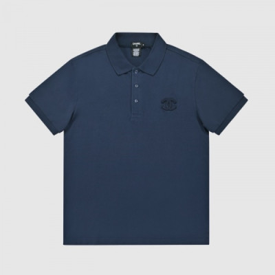 Chanel  Mm/Wm 'CC' Logo Cotton Short Sleeved Tshirts Navy - 샤넬 2021 남/녀 'CC'로고 코튼 반팔티 Cnl0748x Size(xs - xl) 네이비
