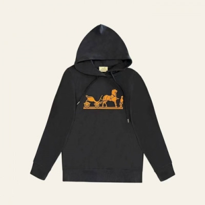 Hermes Mm/Wm Logo Casual Cotton Hoodie Black - 에르메스 2021 남/녀 로고 캐쥬얼 코튼 후드티 Her0683x Size(s - xl) 블랙