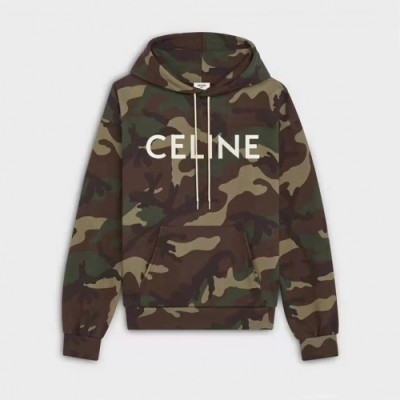 Celine Mm/Wm Logo Cotton Hoodie Green - 셀린느 2021 남/녀 로고 코튼 후디 Cel0159x Size(s - xl) 그린