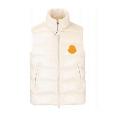 Moncler Mens Patch Logo Modern Duck Down Padding Vest White - 몽클레어 2021 남성 패치 로고 모던 덕다운 패딩 베스트 Moc02285x Size(1 - 5) 화이트