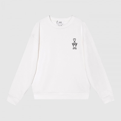 Ami Mens Logo Casual Cotton Man-to-man Ivory - 아미 2021 남성 로고 코튼 맨투맨 Ami0203x Size(xs -  l) 아이보리