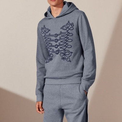 Hermes Mens Logo Casual Cotton Hoodie Gray - 에르메스 2021 남성 로고 캐쥬얼 코튼 후드티 Her0698x Size(m - 3xl) 그레이