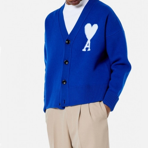 Ami Mm/Wm Logo Casual Cardigen Blue - 아미 2021 남/녀 로고 캐쥬얼 가디건 Ami0228x Size(s - l) 블루