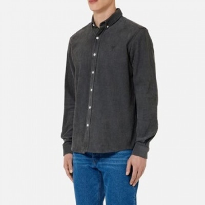 Ami Mens Logo Casual Shirts Gray - 아미 2021 남성 로고 캐쥬얼 셔츠 Ami0244x