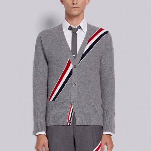 Thom Browne  Mm/Wm Strap V-neck Cardigan Gray - 톰브라운 2021 남/녀 스트랩 브이넥 가디건 Thom01511x Size(1 - 4) 그레이