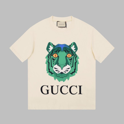 구찌 남성 크루넥 아이보리 반팔티 - Mens Ivory Tshirts - guc04662x