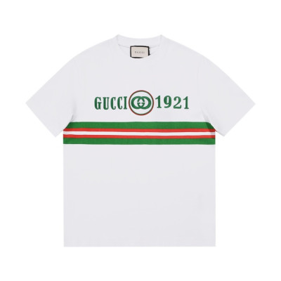 구찌 남성 크루넥 화이트 반팔티 - Mens White Tshirts - guc04664x