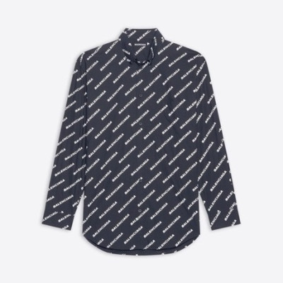 발렌시아가 트렌디 남성 블랙 셔츠 - Mens Black Tshirts - bal01362x