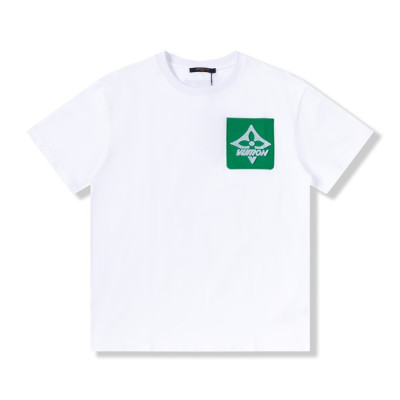 루이비통 남성 화이트 크루넥 반팔티 - Mens White Tshirts - lou04145x