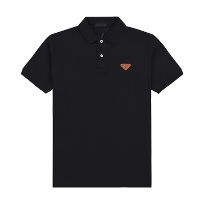 프라다 남성 블랙 폴로 반팔티 - Mens Black Tshirts - Pra02658x