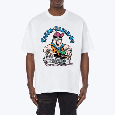 모스키노 남성 크루넥 화이트 반팔티 - Mens White Tshirts - mos0221x