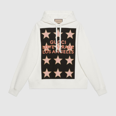 구찌 남/여 트렌디 화이트 후드티 - Unisex White Hoodie - guc04911x