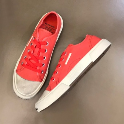 발렌시아가 남/녀 클래식 레드 스니커즈 - Unisex Red Sneakers - bal01591x