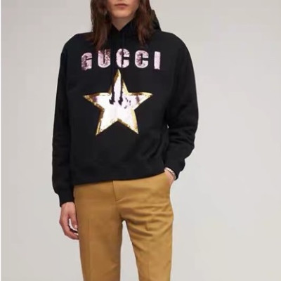 구찌 여성 트렌디 블랙 후드티 - Gucci Unisex Black Hoodie - guc5121x
