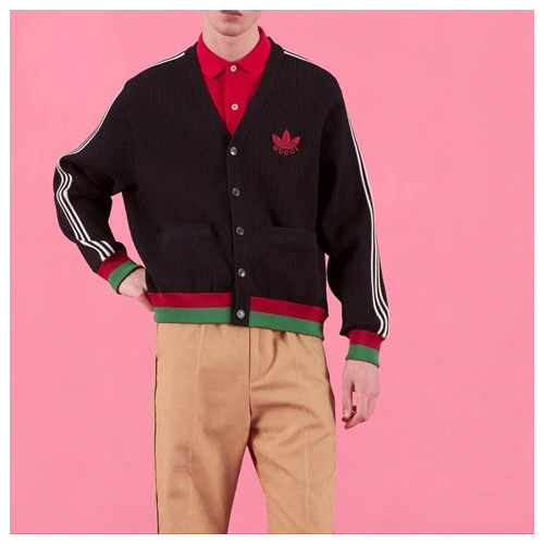 구찌 남성 브이넥 블랙 가디건 - Mens Black Cardigan - guc05159x