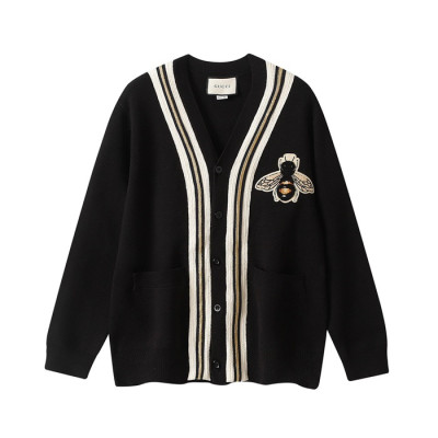 구찌 남/녀 브이넥 블랙 가디건 - Gucci Unisex Black Cardigan - guc05216x