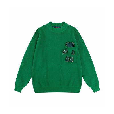 루이비통 남성 그린 크루넥 니트 - Louis vuitton Mens Green Sweaters - lv0012x