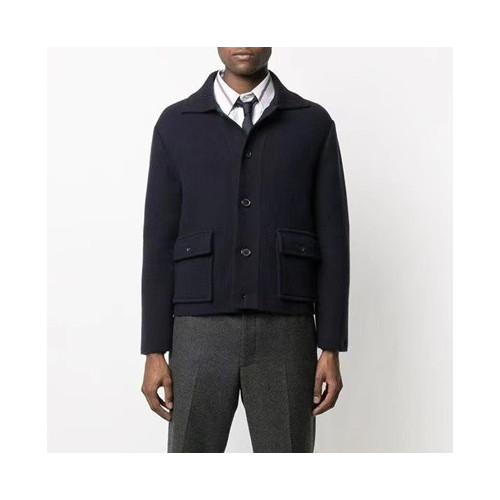 톰브라운 남성 네이비 폴로 가디건 - Thom Browne Mens Navy Cardigan - th18x
