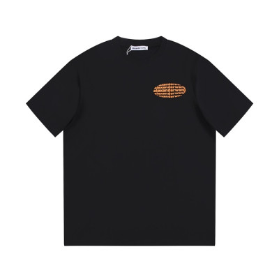 알렉산더왕 남성 이니셜 블랙 반팔티 - Alexander wang Mens Black Short sleeved Tshirts - alx228x