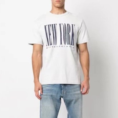 알렉산더왕 남성 이니셜 그레이 반팔티 - Alexander wang Mens Gray Short sleeved Tshirts - alx230x
