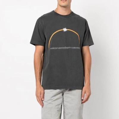 알렉산더왕 남성 이니셜 그레이 반팔티 - Alexander wang Mens Gray Short sleeved Tshirts - alx235x