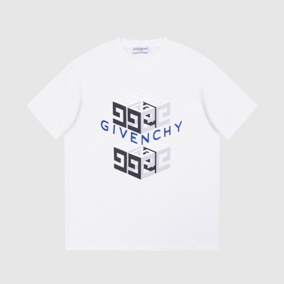 지방시 남성 크루넥 화이트 반팔티 - Givenchy Mens White Short Sleeved Tshirts - gi232x