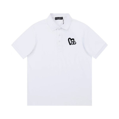 돌체앤가바나 남성 화이트 폴로 반팔티 - Dolce&Gabbana Mens White Tshirts - dol458x