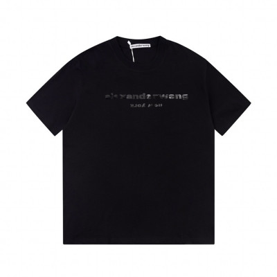 알렉산더왕 남성 블랙 반팔티 - Alexander wang Mens Black Short sleeved Tshirts - alx240x