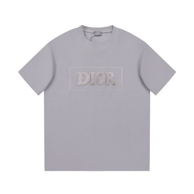 디올 남성 블랙 그레이 반팔티 - Dior Mens Gray Short sleeved Tshirts - di490x