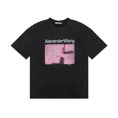 알렉산더왕 남성 블랙 반팔티 - Alexander wang Mens Black Short sleeved Tshirts - alx248x