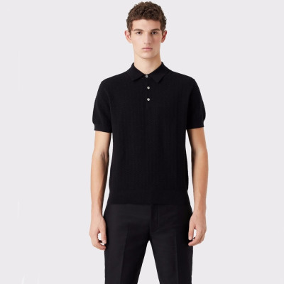 에르메네질도 제냐 남성 블랙 폴로 반팔티 - Zegna Mens Black Short sleeved Tshirts - ze97x
