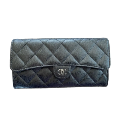 샤넬 여성 클래식 장지갑 - Chanel Womens Black Long Purse - ch465x