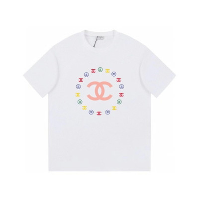 샤넬 남/녀 크루넥 화이트 반팔티 - Chanel Unisex White Tshirts - ch483x