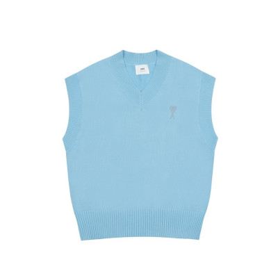 아미 남/녀 블루 베스트 - Ami Unisex Blue Vest - am12x