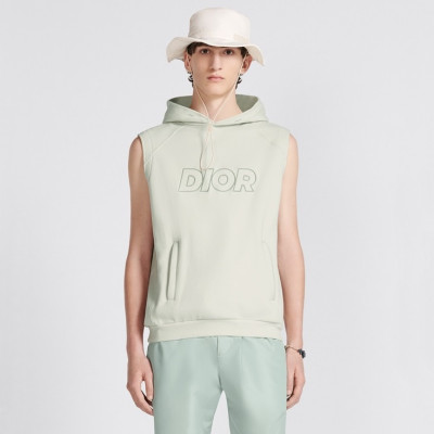 디올 남성 그레이 후드 베스트 - Dior Mens Gray Vest - di676x