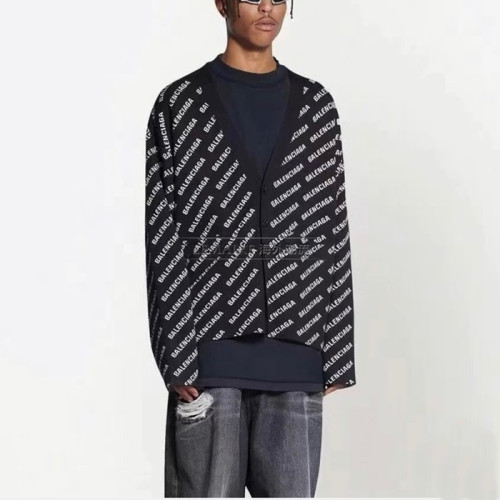발렌시아가 남성 블랙 브이넥 가디건 - Balenciaga Mens Black Cardigan - ba594x