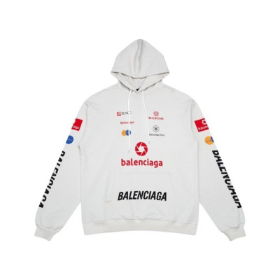 발렌시아가 남성 화이트 후드티 - Balenciaga Mens White Hoodie - ba696x