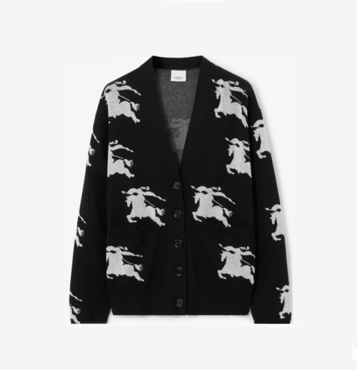 버버리 남성 블랙 브이넥 가디건 - Burberry Mens Black Cardigan - bu334x