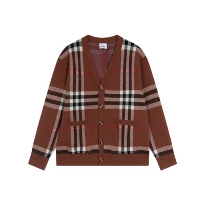 버버리 남성 브라운 브이넥 가디건 - Burberry Mens Brown Cardigan - bu329x