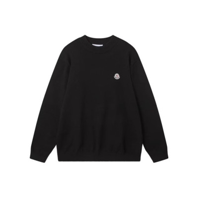 몽클레어 남성 블랙 크루넥 니트 - Moncler Mens Black Knits - mo222x