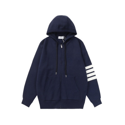 톰브라운 남성 캐쥬얼 네이비 후드티 - Thom Browne Mens Navy Hoodie - to131x