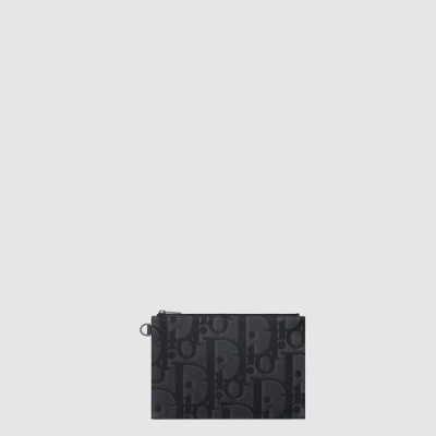 디올 남성 맥시 오블리크 자카드 A5 파우치 - Dior Mens Maxi Oblique Jacquard A5 Pouch - dib445x