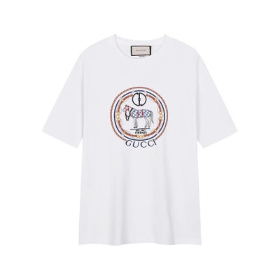 구찌 남성 화이트 티셔츠 - Gucci Mens White Tshirts - guc333x